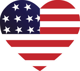USA Flag logo design. Love American Flag icon vectors. USA logo design. Love icon vectors. Love Care logo design. 