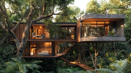Obraz premium Treehouse in Jungle.