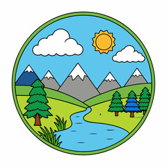 A nature vector style art vector illustration