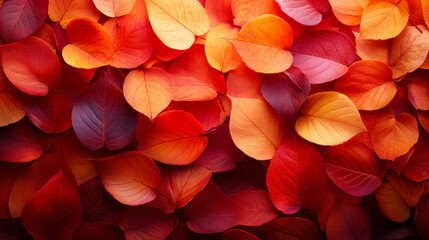 Vibrant Autumn Leaves Background Featuring Red, Orange, and Yellow Hues for Seasonal Design and Nature Concepts