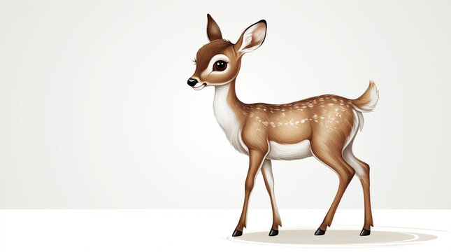sika deer isolated on white background