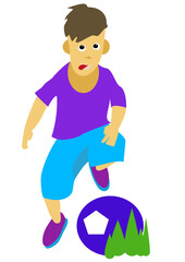 boy running with a ball