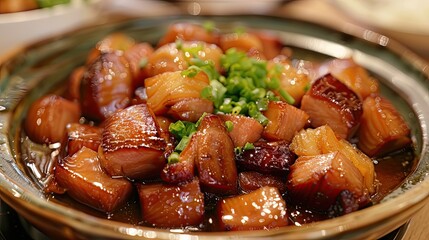 Braised ham with honey sauce dish in Hong Kong restaurant