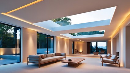 This serene and modern space is a perfect example of how natural light and sophisticated ambient...