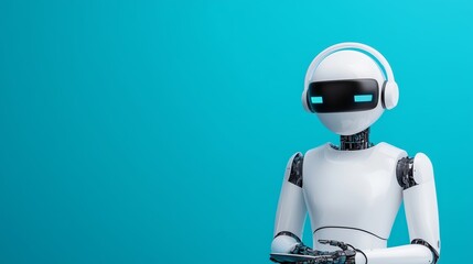 Naklejka premium Robots and Humans in Service Harmony