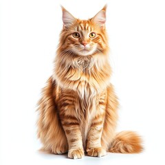 Obraz premium PNG file with orange tabby cat cutout on transparent background.