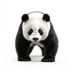 Obraz premium Panda bear cutout on transparent background, isolated.