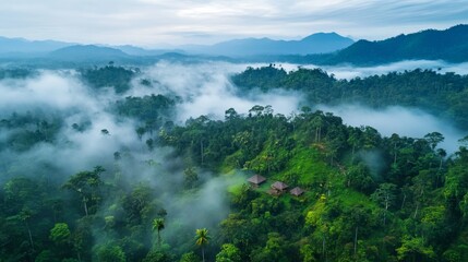 Jungle Fog & Cabins.