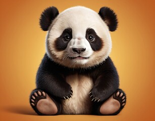 Naklejka premium panda cub stylized. Ai generated image.