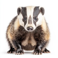 Fototapeta premium Cut-out of a badger on a white background, isolated