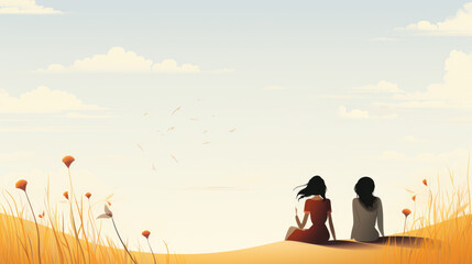 generated illustration of National Best Friends Day Poster.