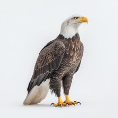 Obraz premium A portrait of a bald eagle isolated on a transparent background, stock photo