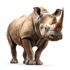 Fototapeta premium Isolated large rhinoceros against transparent background