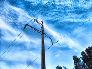 power lines in the sky