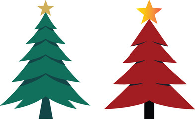 A Christmas tree silhouette with a prominent star at the top