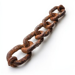Obraz premium Chain made of rusted metal on a transparent background