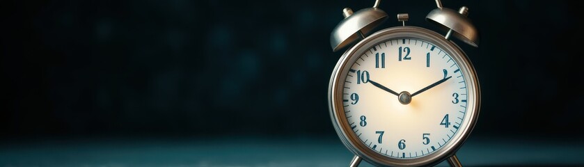 A vintage alarm clock captures the essence of time with its classic design and elegant face, perfect for nostalgic settings.