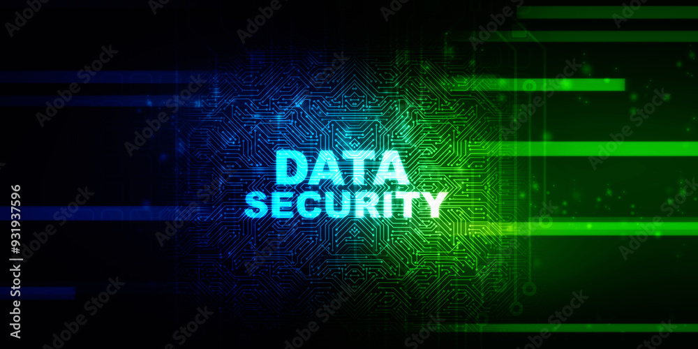 Wall mural 2d illustration data security concept