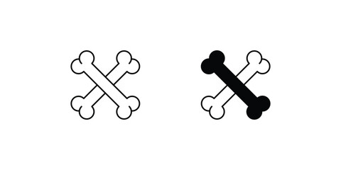 bones set icon with white background vector stock illustration