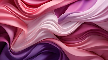 Obraz premium Abstract Pink Purple Fabric Waves, Elegant Drapery, Fashion Design, Soft Texture, Grainy Effect, Modern Wallpaper, Poster, Cover Template, Close-Up, Fluid Shape