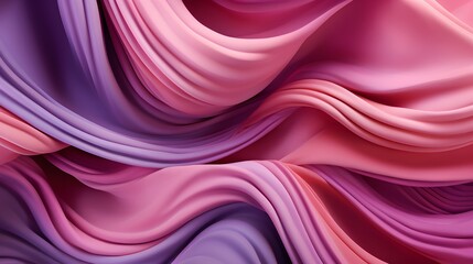 Obraz premium Abstract Pink Purple Fabric Waves, Elegant Drapery, Fashion Design, Soft Texture, Grainy Effect, Modern Wallpaper, Poster, Cover Template, Close-Up, Fluid Shape