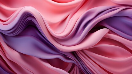 Obraz premium Abstract Pink Purple Fabric Waves, Elegant Drapery, Fashion Design, Soft Texture, Grainy Effect, Modern Wallpaper, Poster, Cover Template, Close-Up, Fluid Shape