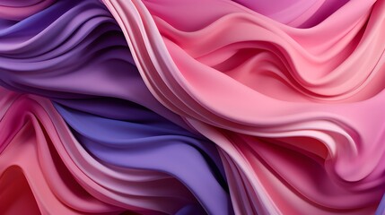 Obraz premium Abstract Pink Purple Fabric Waves, Elegant Drapery, Fashion Design, Soft Texture, Grainy Effect, Modern Wallpaper, Poster, Cover Template, Close-Up, Fluid Shape