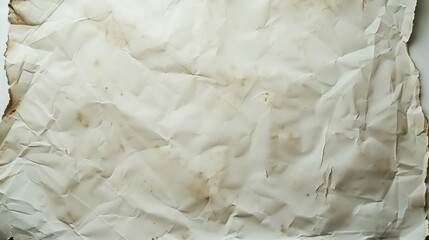 Fototapeta premium Crumpled sheet of white old paper with defects