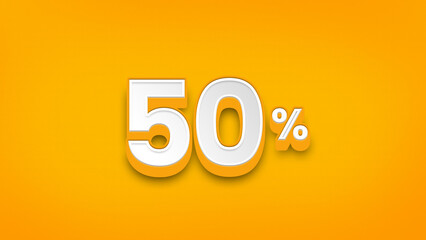 Discount promotion made with 3d numbers (50% percent discount) Special offer