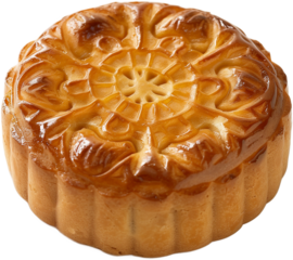 Chinese mooncake on Transparent Background	
