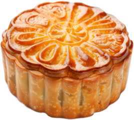 Chinese mooncake on Transparent Background	
