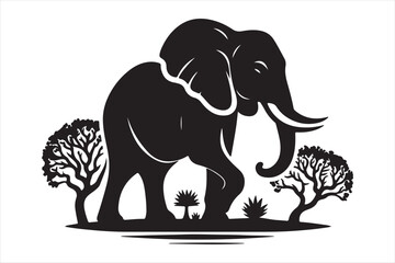 Elephant vector silhouette
