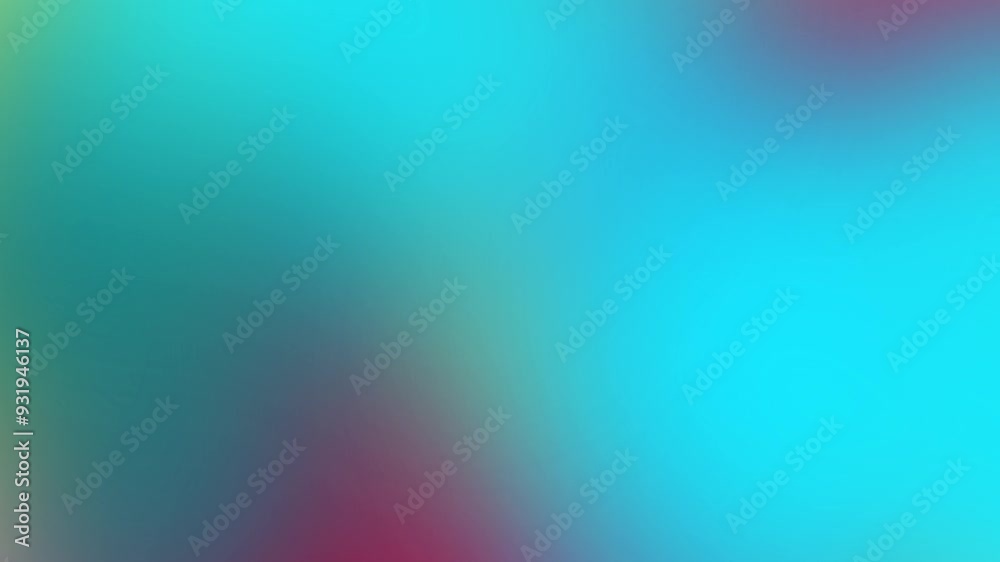 Sticker moving turquoise, red and yellow gradient abstract background