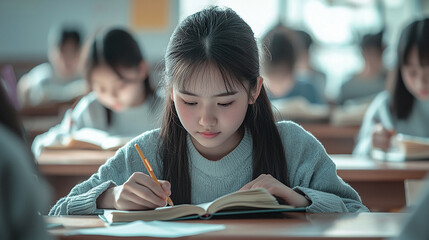 Students studying at classroom desks.
Generative AI