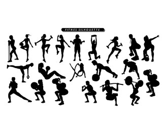 Untitled-1vtncollection of fitnes silhouettes in different posses clipart vector illustratore
