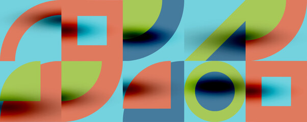 Neo memphis geometric pattern with circles, squares. Pop art abstract background for covers, banners, flyers and posters and other templates