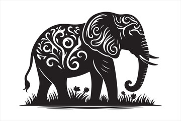 Elephant vector silhouette