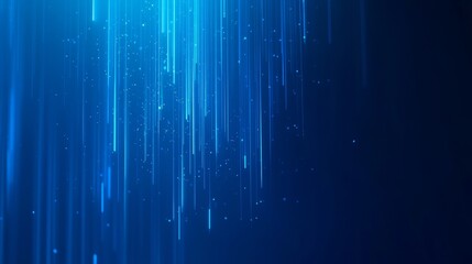 Abstract blue particles background flowing upwards