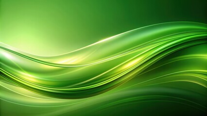 Obraz premium Abstract green wave background with smooth gradients and flowing motion, wave, green, abstract, background, design, fluid