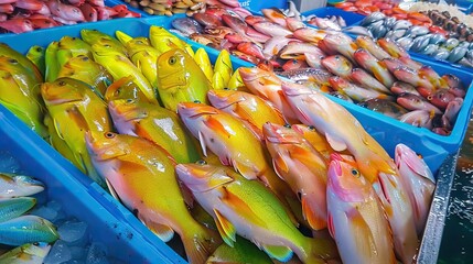 Sinsuran Night Market  Fish and Parrotfish for Sale