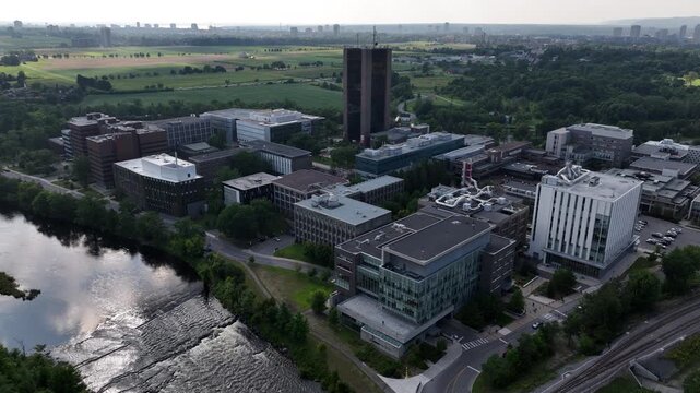 Aerial view of Carleton University school campus