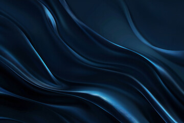 Obraz premium Dark Blue Silky Fabric Texture - Luxurious and Smooth Navy Fabric with Elegant Flowing Waves