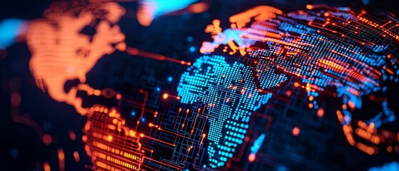 High-speed internet, abstract data pulses, glowing cyber grid, interconnected world map, futuristic tech vibe