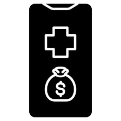 Obraz premium digital health finance icon 