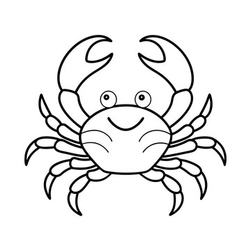 black and white cartoon crab clip art preview