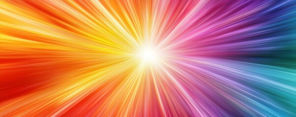 Colorful abstract radial burst pattern, radiant