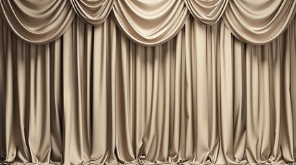 Beautiful theater curtains in beige color