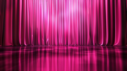 Beautiful theater curtains in magenta colors