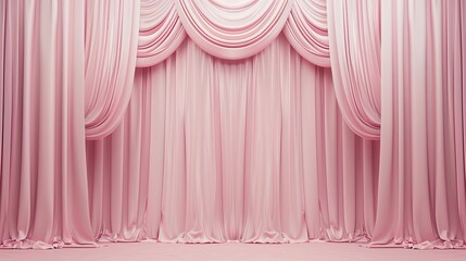 Beautiful theater curtains soft pink colors