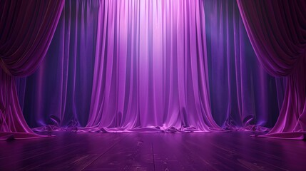 Beautiful theater curtains violet colors